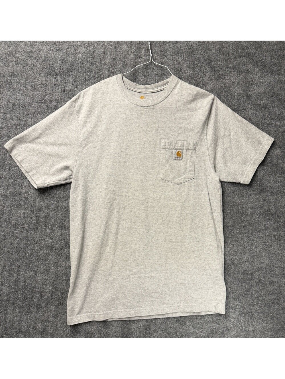Classic Carhartt K87 Mens M Gray Original Fit Pocket T Shirt See Pics 👀